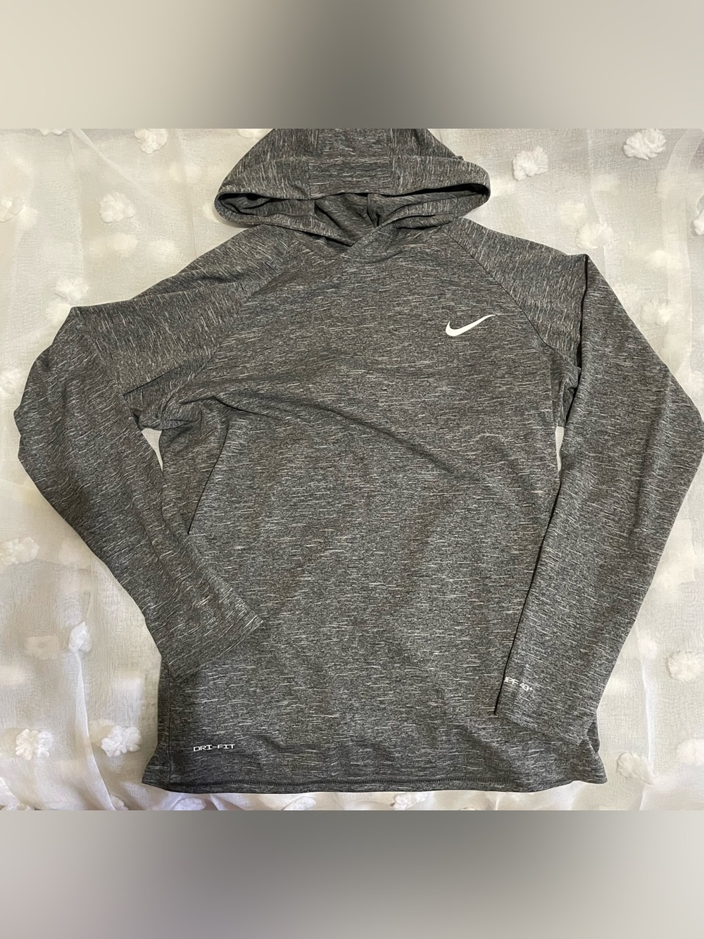 Nike Men’s Heather Charcoal Gray Dri-Fit Thin Athletic Hoodie